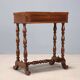 Antique sewing table in walnut with drawer, Italy, late 19th century.