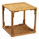 Vintage coffee table in wicker and bamboo, Italy, 1970s-1980s.