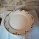 Six flat plates in faince Badonviller stylized flowers ochre and green