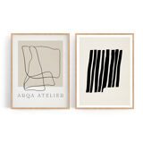 Framed set of two abstract giclee prints, 50x70