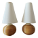 Pair of vintage lamps in rattan and ceramic
