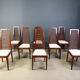 Set of 8 Italian high back dining chairs, 1980s