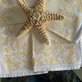 Set of 6 monogrammed damask tea towels