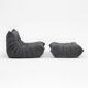 Togo lounge chair and pouf in black fabric by Michel Ducaroy for Ligne Roset, 1973, set of 2