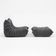 Togo lounge chair and pouf in black fabric by Michel Ducaroy for Ligne Roset, 1973, set of 2