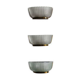 Italian Seguso glass sconces wall lamps 1940s