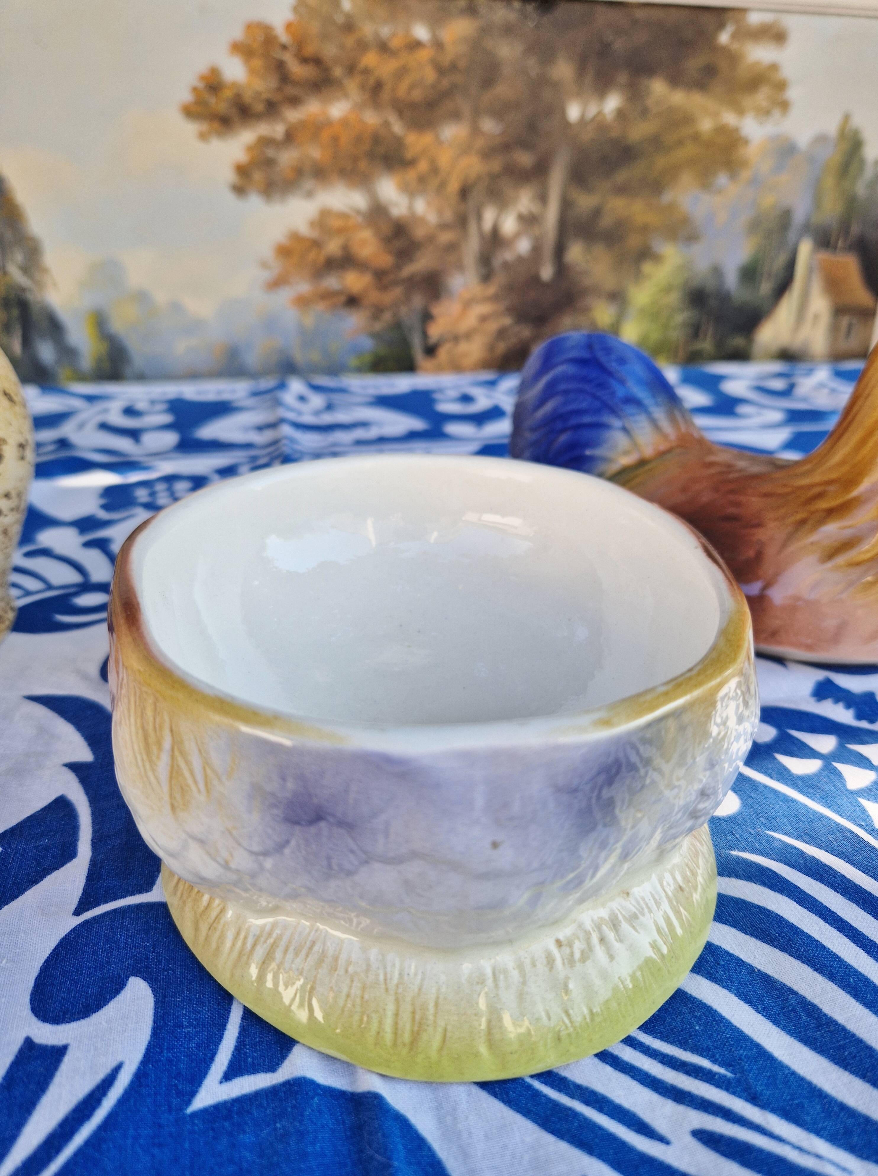 Caugant zoomorphic ceramic terrine with rooster