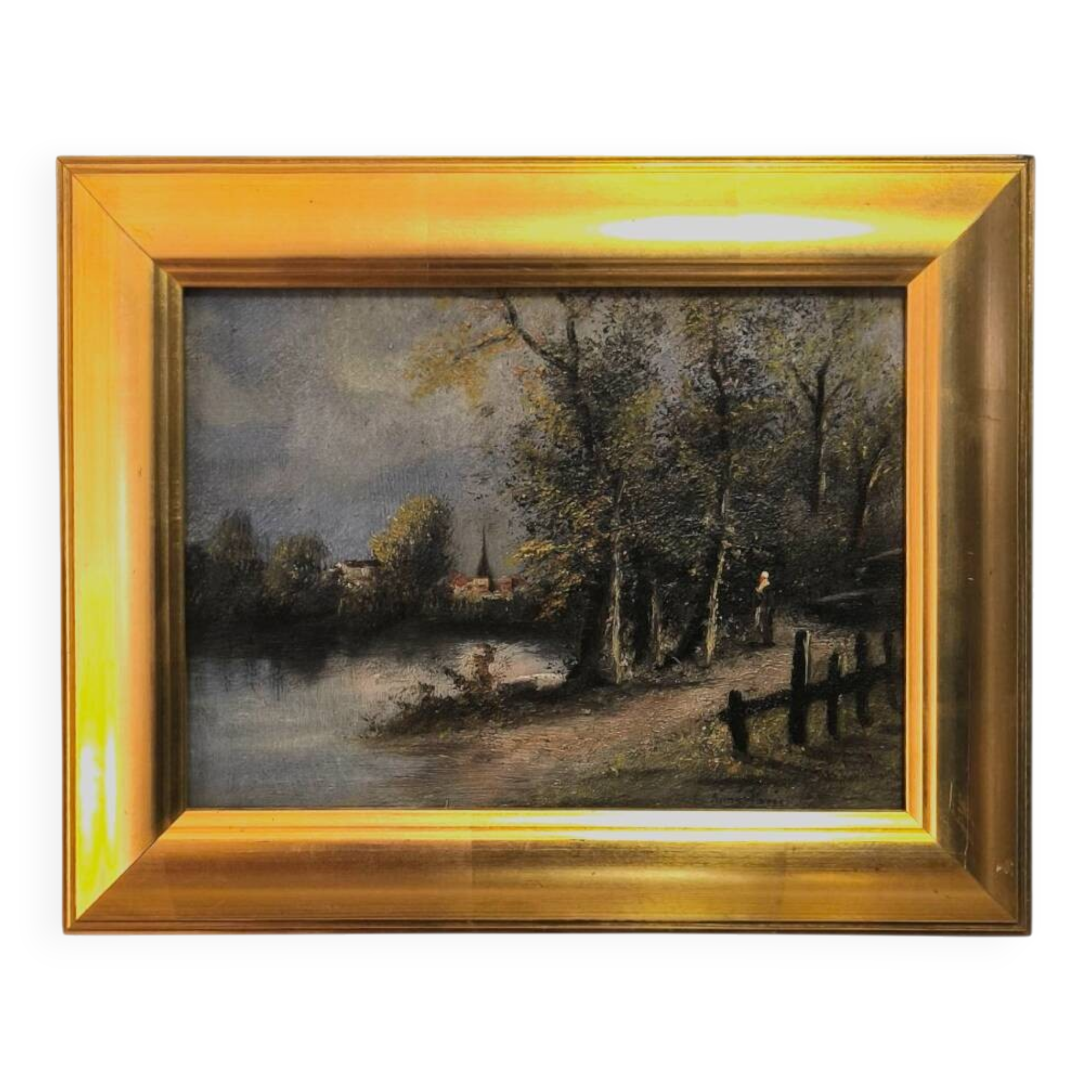 Oil painting on canvas, French school late 19th century.