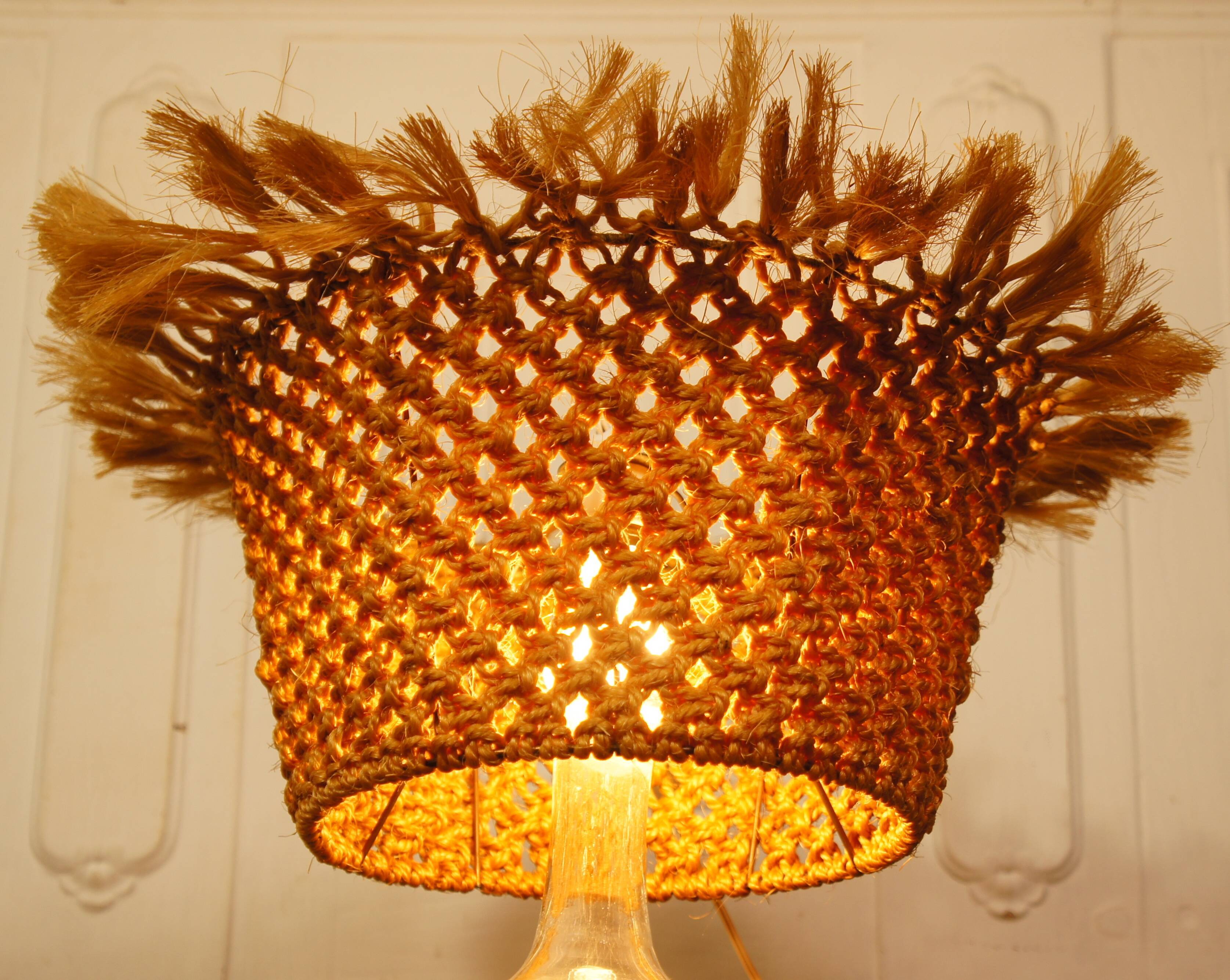 Laying lamp or suspension in hemp rope 1960
