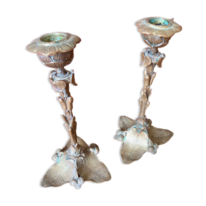 Paire de bougeoirs anciens