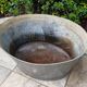 Beautiful and large old basin, 70-litre zinc vat.