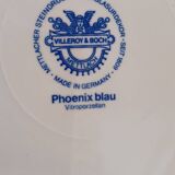 Set of 6 Villeroy and Boch Phoenix Blue dinner plates