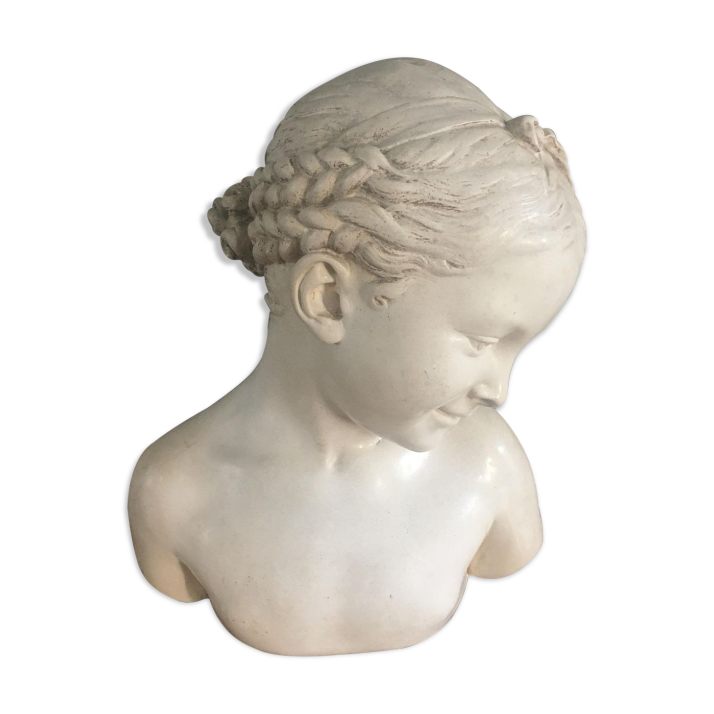 Old plaster bust 'La Rieuse' by Jean-Baptiste Pigalle