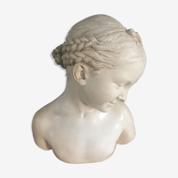 Old plaster bust 'La Rieuse' by Jean-Baptiste Pigalle