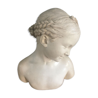 Old plaster bust 'La Rieuse' by Jean-Baptiste Pigalle