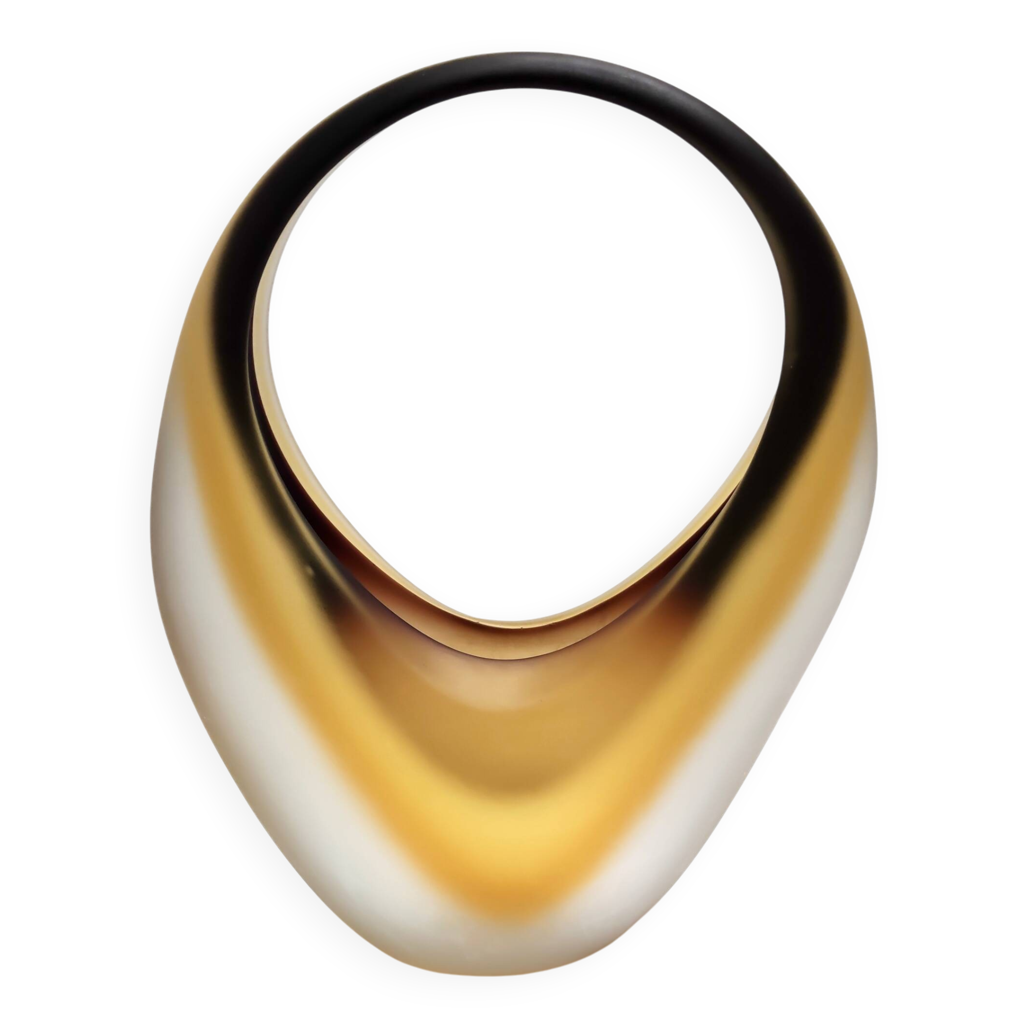 Etched Sommerso Murano Glass Basket or Vase by Archimede Seguso, Italy