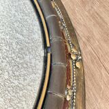 Round mirror in worked copper, Italy 1950