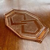 Art Deco pink glass tray