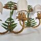 Pair of bamboo imitation wall lights, vintage 1970s.