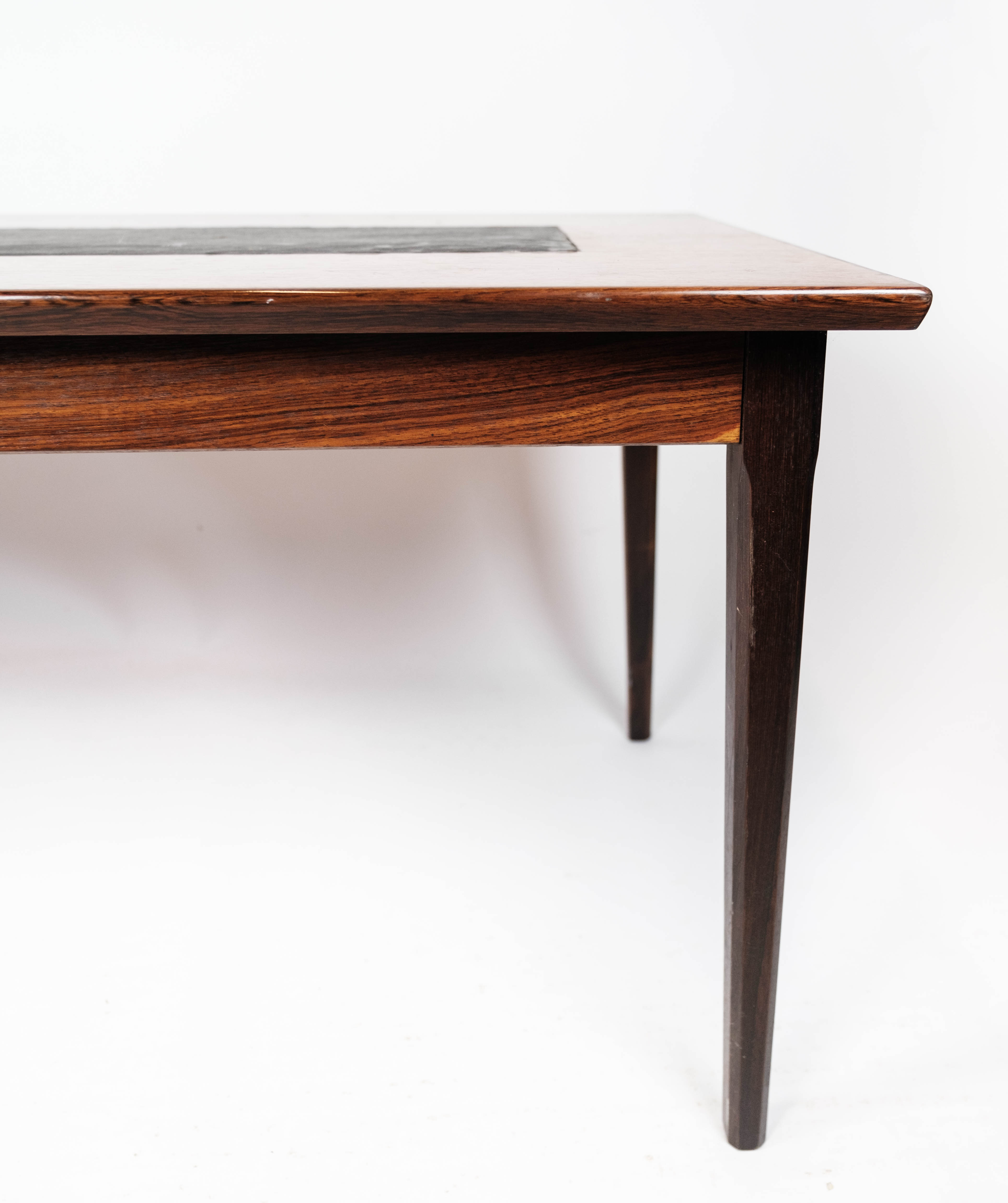 Coffee table in rosewood and black slate of Danish design, 1960s