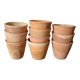 10 antique terracotta pots 9-10 cm