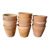 10 antique terracotta pots 9-10 cm