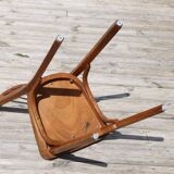 4 baumann n°12 black leatherette chairs, medium beech