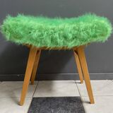 Tabouret de pied vert moelleux des années 60