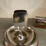 Old silver metal matchbox holder