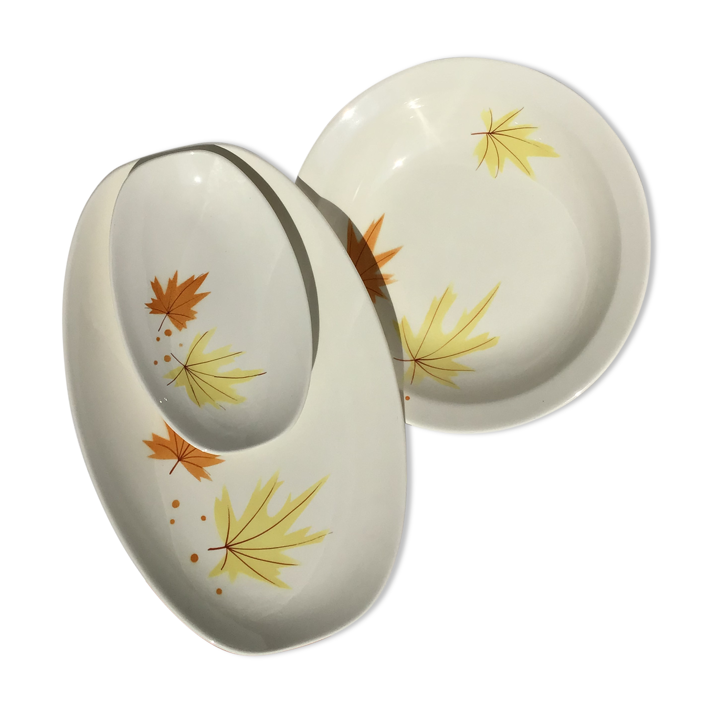 Set 3-course Longchamp cream leaves