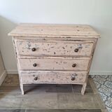 Vintage chest of drawers in patinated wood