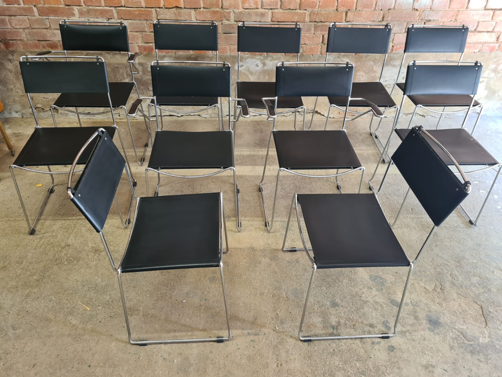 Set of 8 vintage design chairs by Giandomenico Belotti for Alias