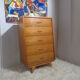 Commode chiffonnier vintage des années 60 bois clair