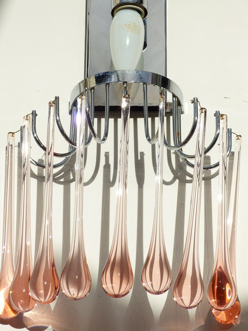 Sconces vintage roses in glass blowing and brainwashing of Murano