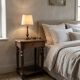 Louis XVI style bedside table in solid oak