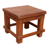 Teak bedside table with original blue patina.