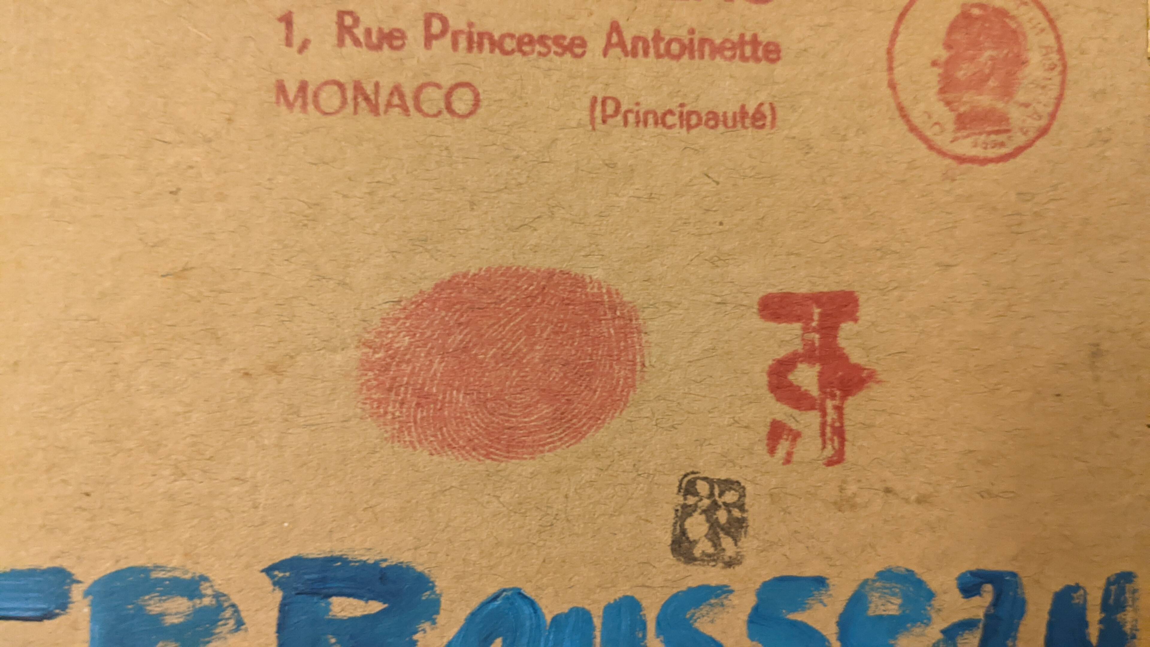 small marine oil painting boats blue red tones Jp Rousseau certificate gold frame