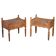 Brutalist Oak Bedside Tables attributed to Henning Kjærnulf, 1970s, Set of 2