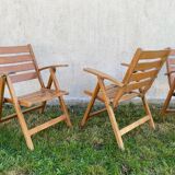 Fauteuils jardins pliants en bois