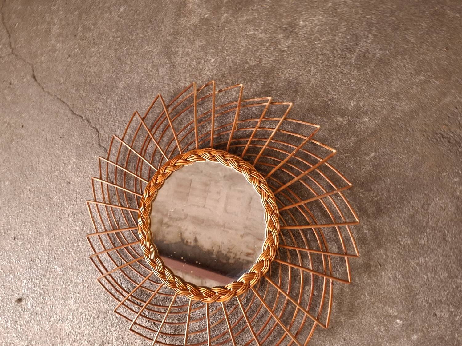 Vintage rattan mirror