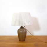 Stoneware lamp with a cotton thread shade, 1970s.