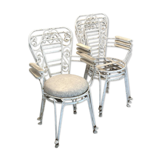 Set of 5 garden chairs 1950