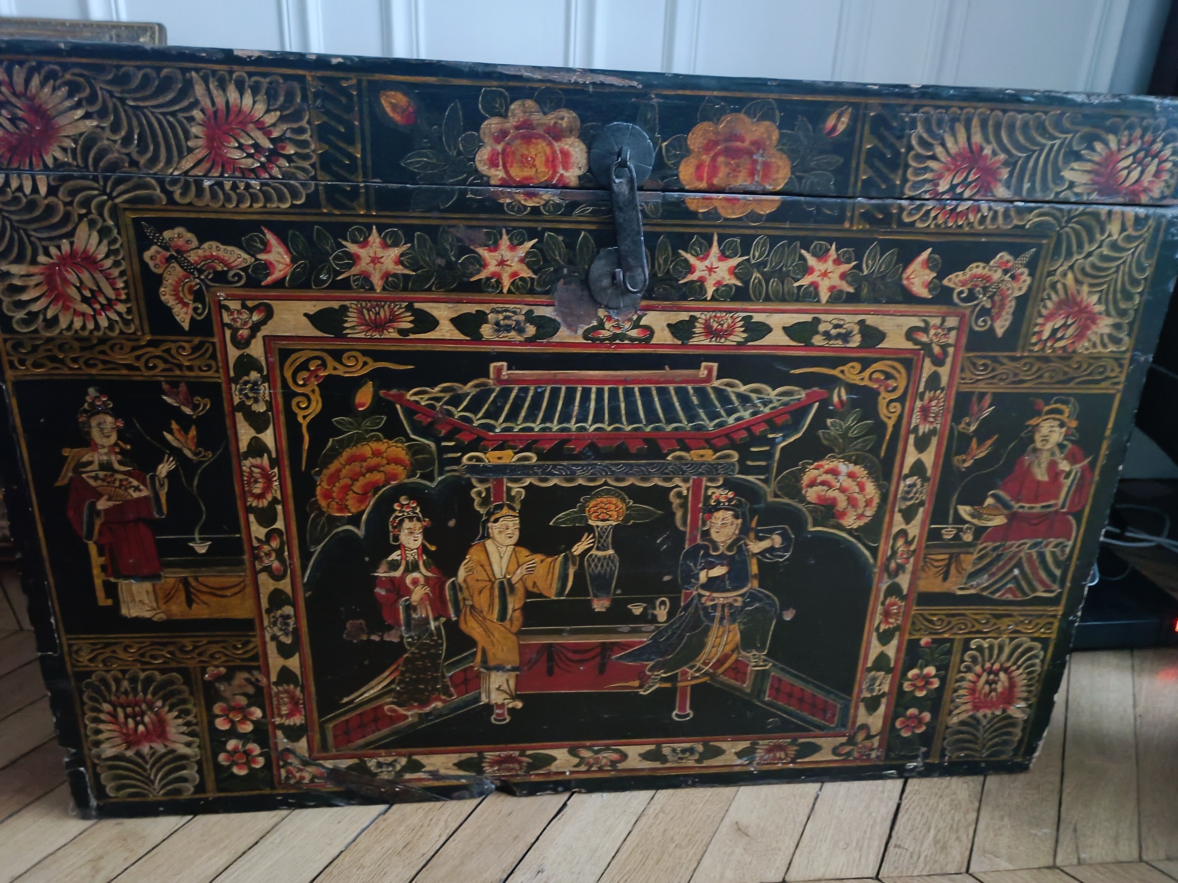 Chinese Opera Chest - Butterfly Flowers and Mandarins
