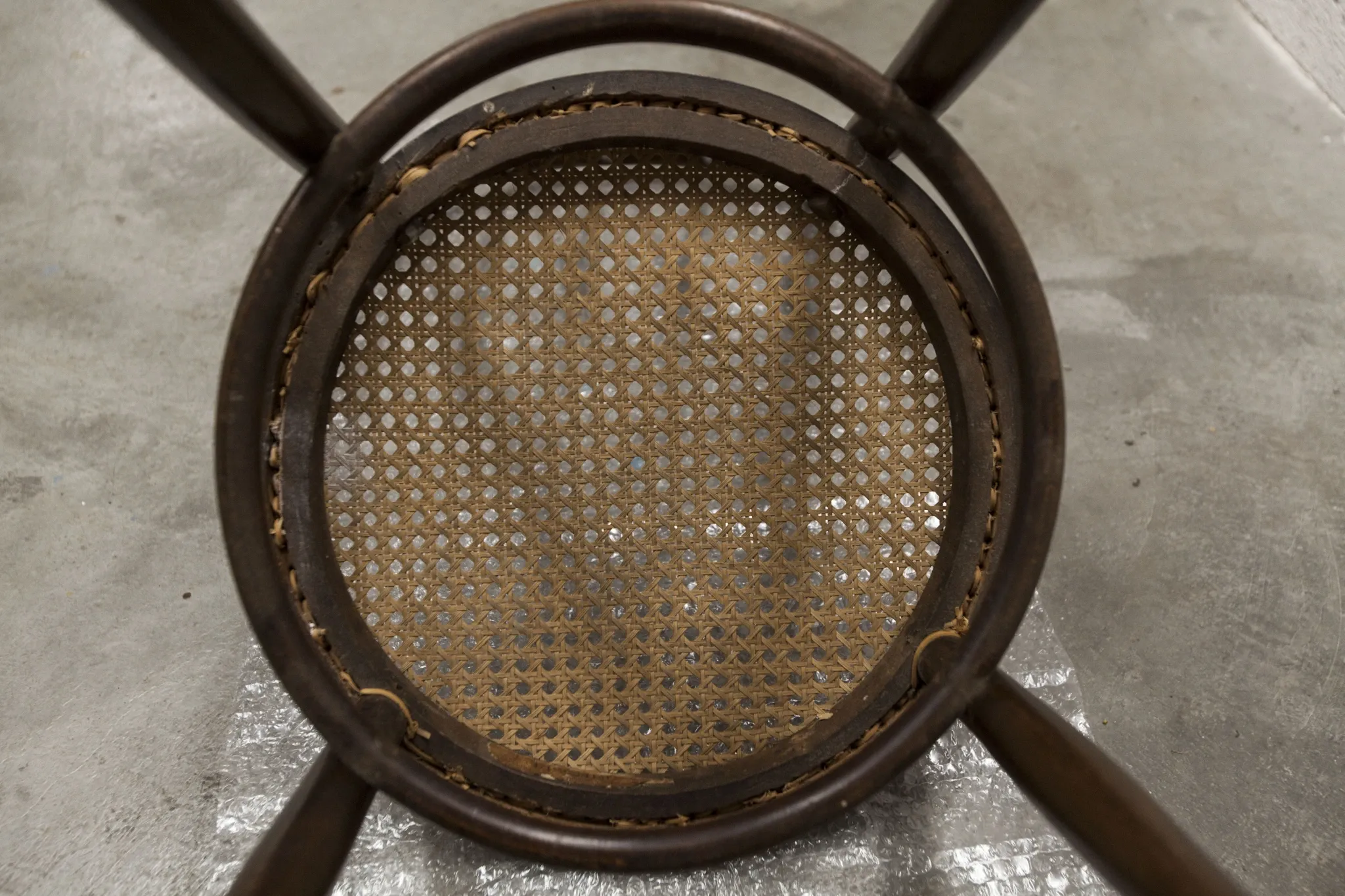 Bistro Chair Fischel 1930 Curved Wood Caning