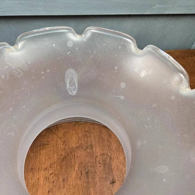 Vintage globe with blue flowers – Frosted glass lampshade in a romantic style