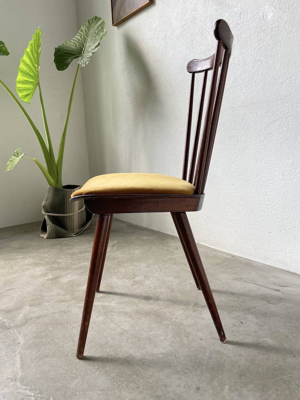 Baumann “Minuet” chair with yellow seat