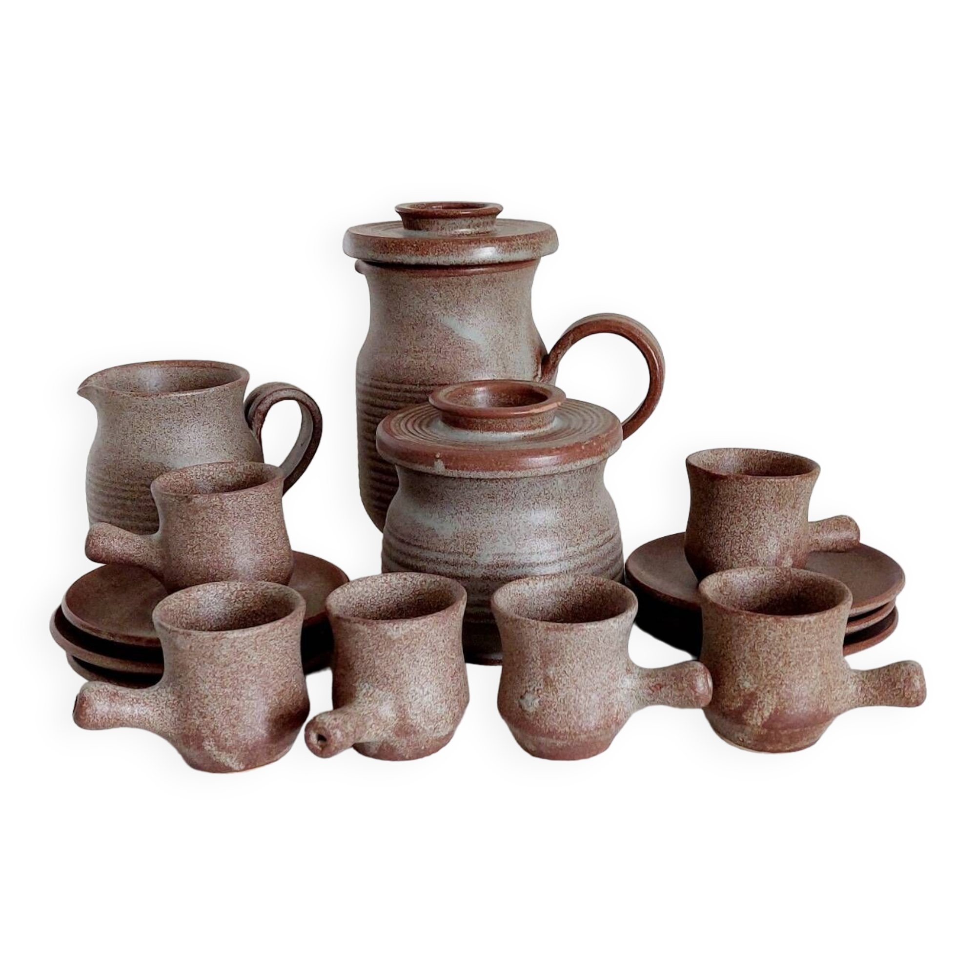 Vallauris stoneware complete coffee service