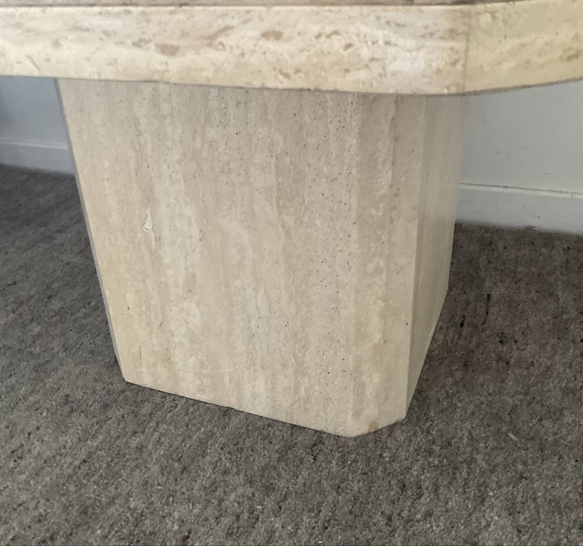 Vintage travertine coffee table from the 1970s.