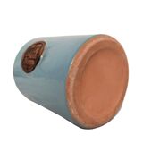 Vase droit en grès émaillé bleu turquoise