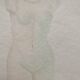 Tableau Aquarelle "Nue diaphane" Eliane Menant 1990